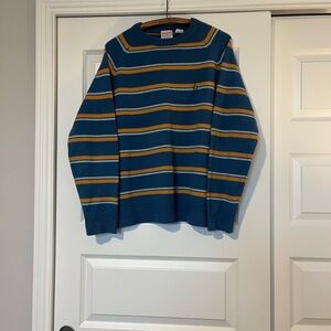 Original Penguin Men's Crewneck Sweater - Blue and Orange Stripes